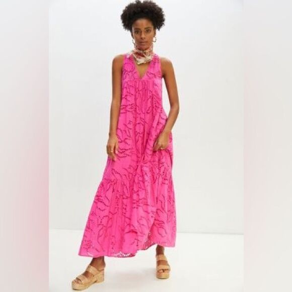 Anthropologie Maeve Belrose Eyelet Maxi Dress/ size XS - Picture 1 of 11